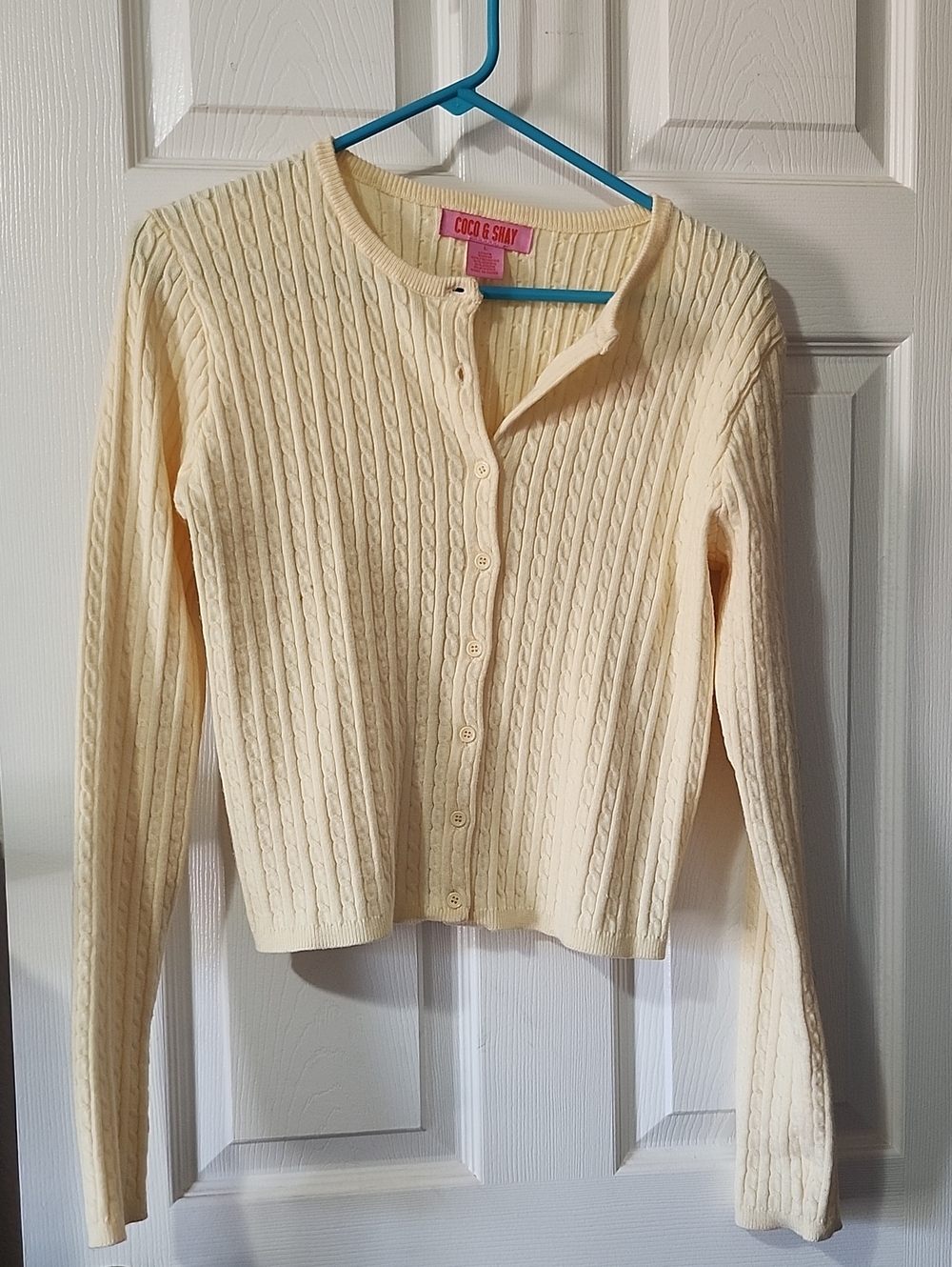 Butter Cream Cable Knit Button-Front Women's Sweater